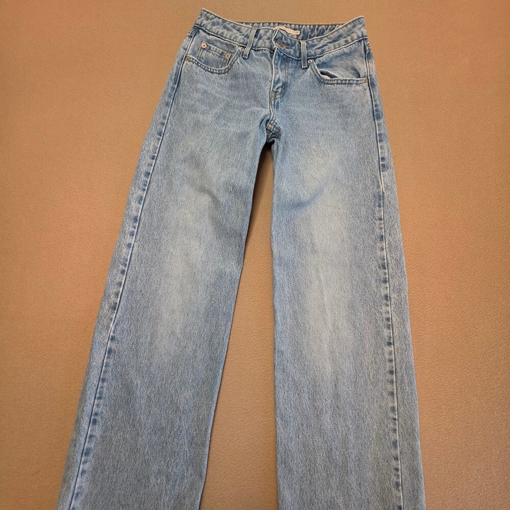 Levi's Premium Low Loose Light-Wash Jeans Sz 25x32 Baggy Wide-Leg Y2K